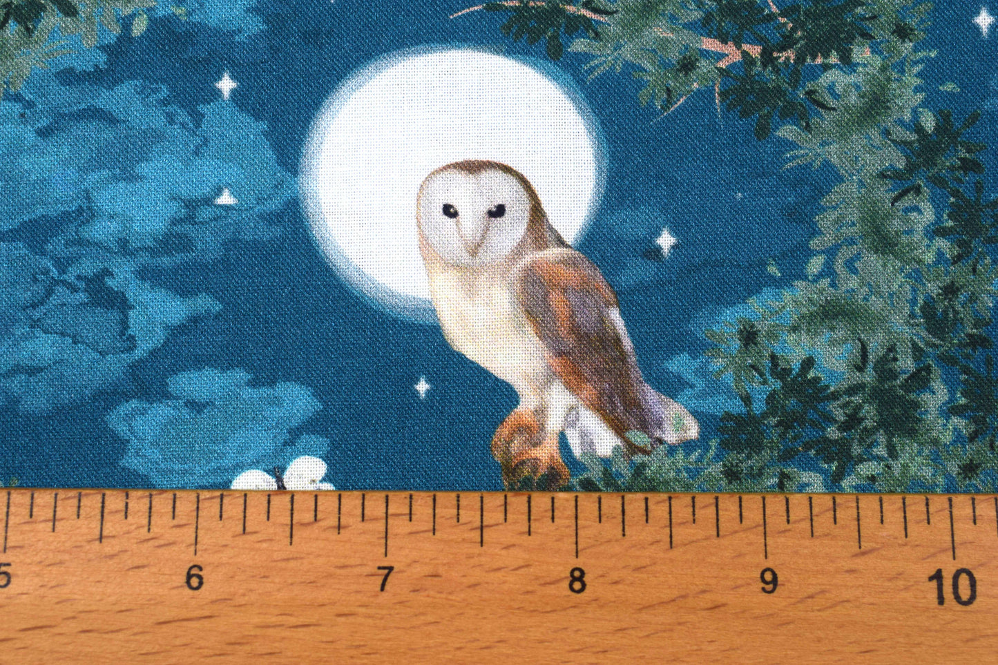 Night Owl Quilting Fabric, Barn owl cotton -  Price by the Half Metre