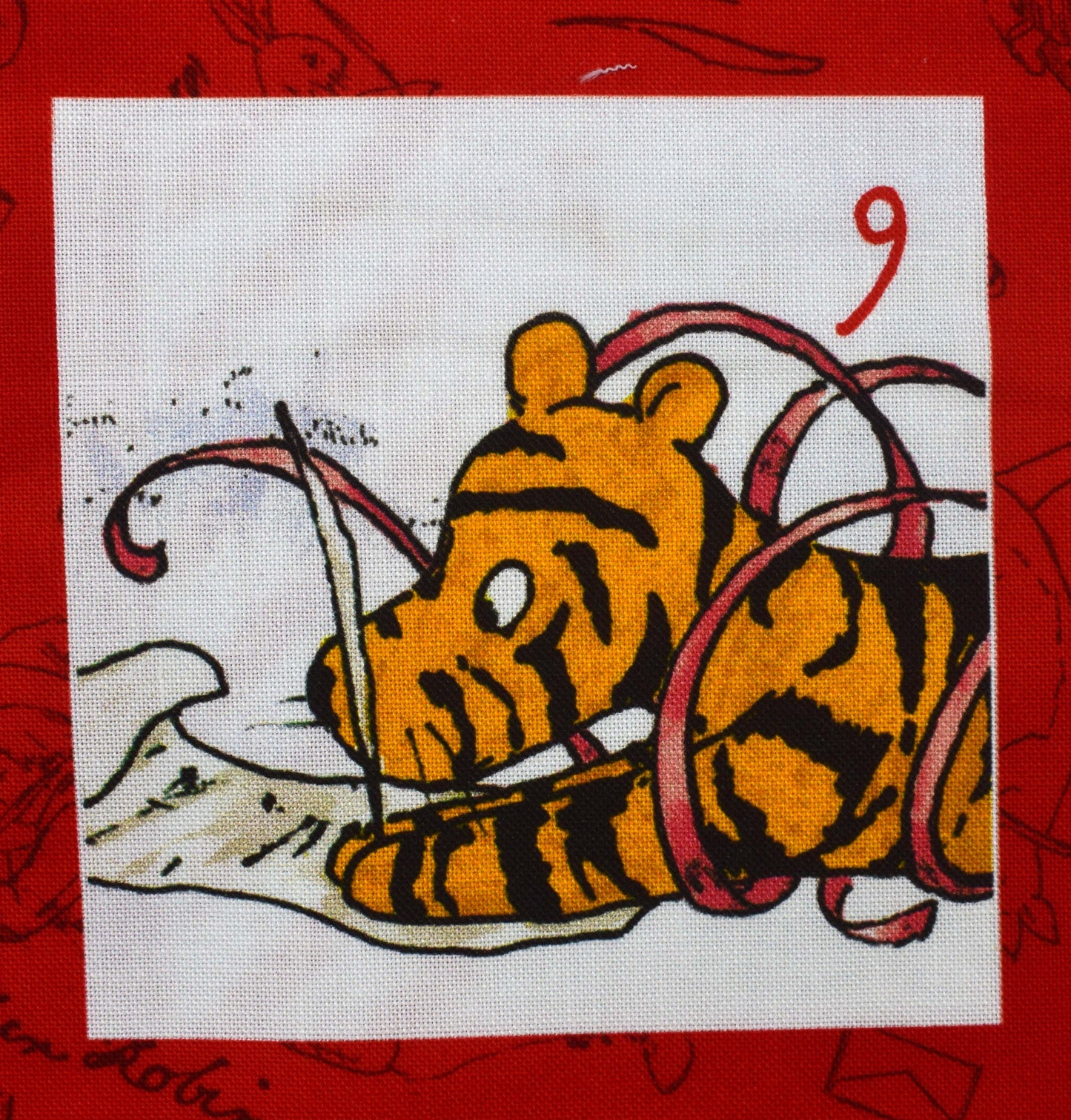 Winnie the Pooh fabric advent calendar panel,  reusable advent calendar