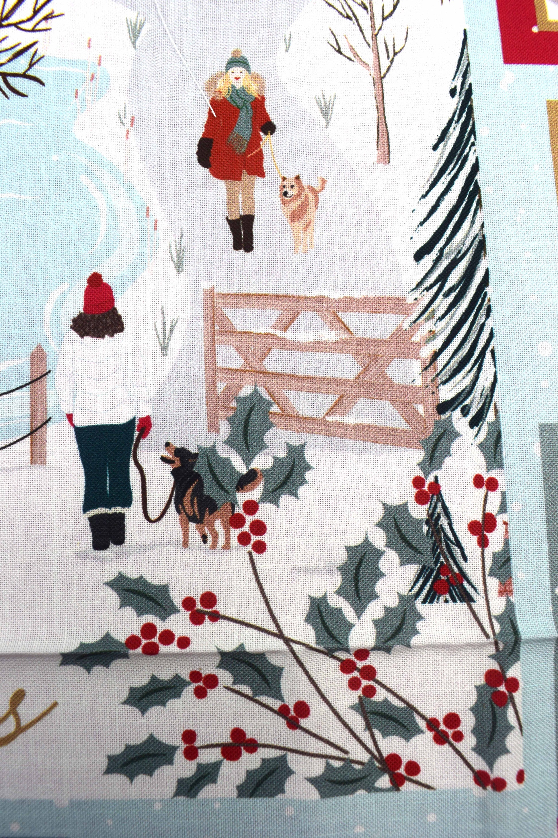 Christmas in the country advent calendar panel, re-usable advent calendar - The Quilt Sanctuary