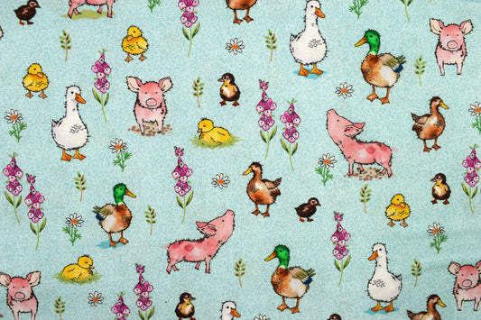 Cute Farm Animal Cotton Quilting Fabric by Half Metre-  Price by the Half Metre - The Quilt Sanctuary