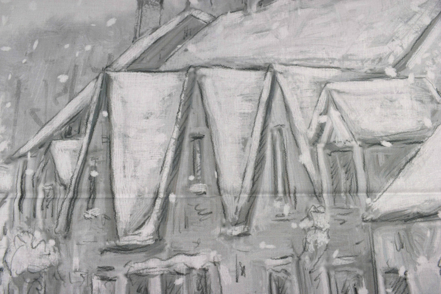 Winter Village panel, Festive traditional cotton Quilting  panel