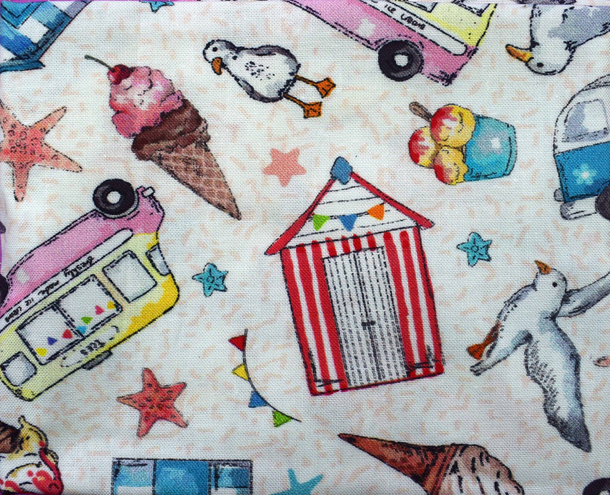 Beach Day Fabric Fat Quarter Bundle 4pc Seagull Ice Cream Sprinkles Quilting Cotton - The Quilt Sanctuary