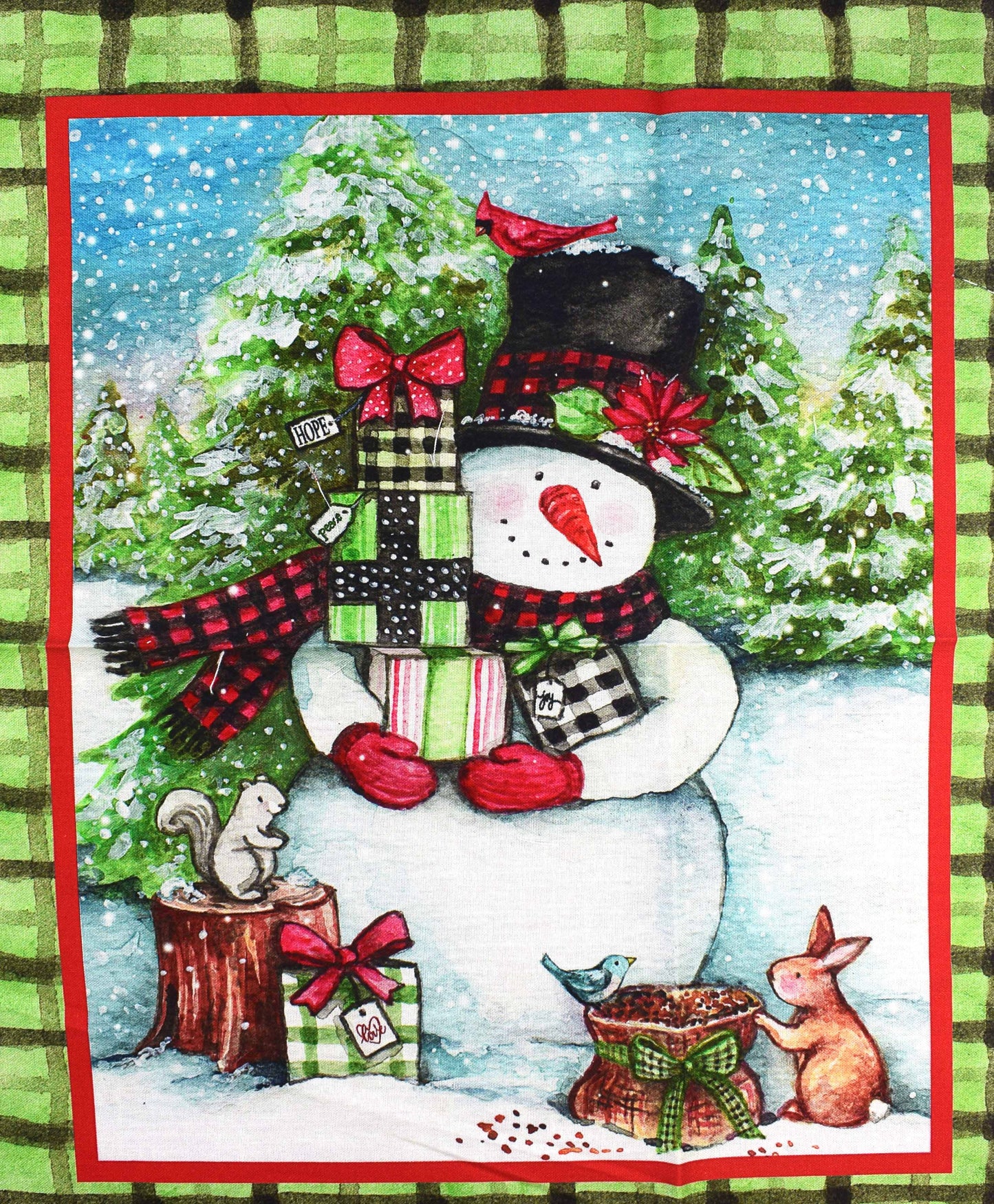Frosty Hollow Snowman Winter Panel – Christmas Cotton Quilting Fabric