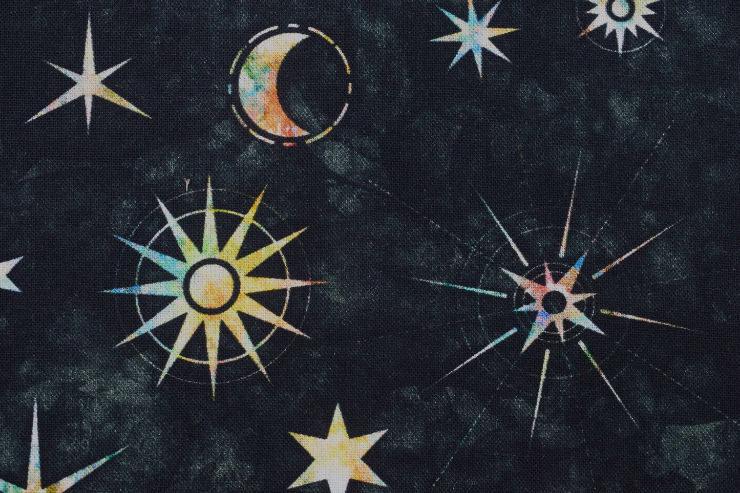 Moon and Stars fabric, Quilting fabric, cotton fabric -  Price by the Half Metre
