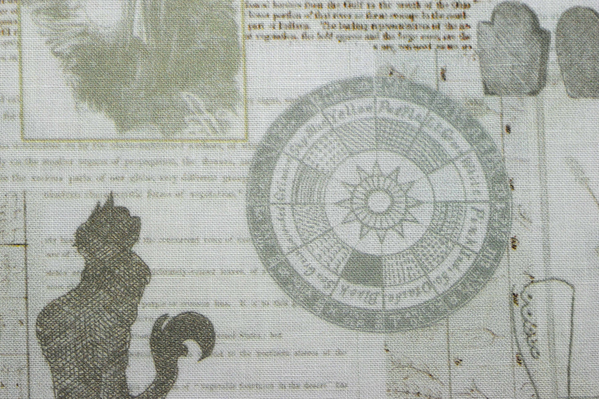 Witchcraft Halloween Quilting Fabric, Gothic Newspaper Print Cotton- Price per half Metre - The Quilt Sanctuary
