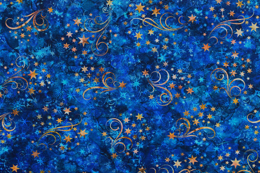 Blue star extra wide Quilting fabric, cotton fabric -  Price by the Half Metre - The Quilt Sanctuary