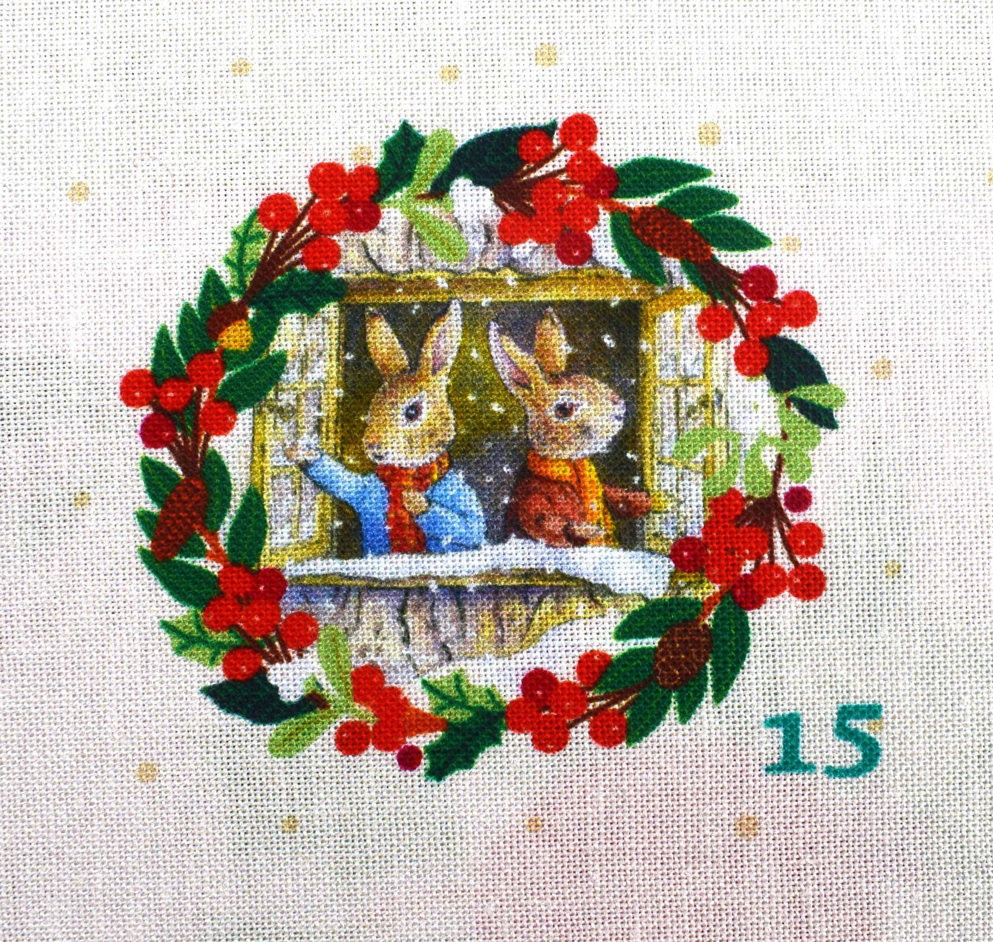 Peter Rabbit fabric advent calendar panel, re-usable advent calendar - The Quilt Sanctuary