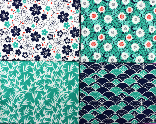 Japanese fat Quarter Bundle, Kyoto by Stuart Hillard, Quilting Fabric