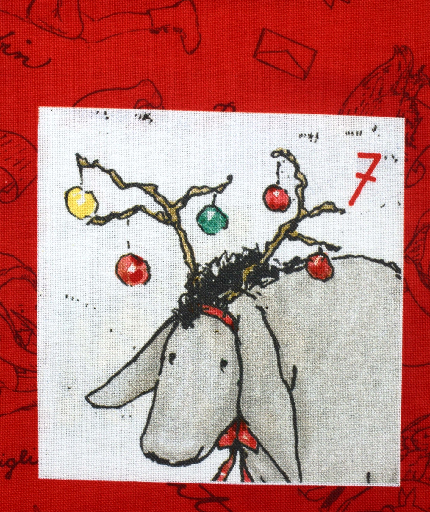 Winnie the Pooh fabric advent calendar panel,  reusable advent calendar