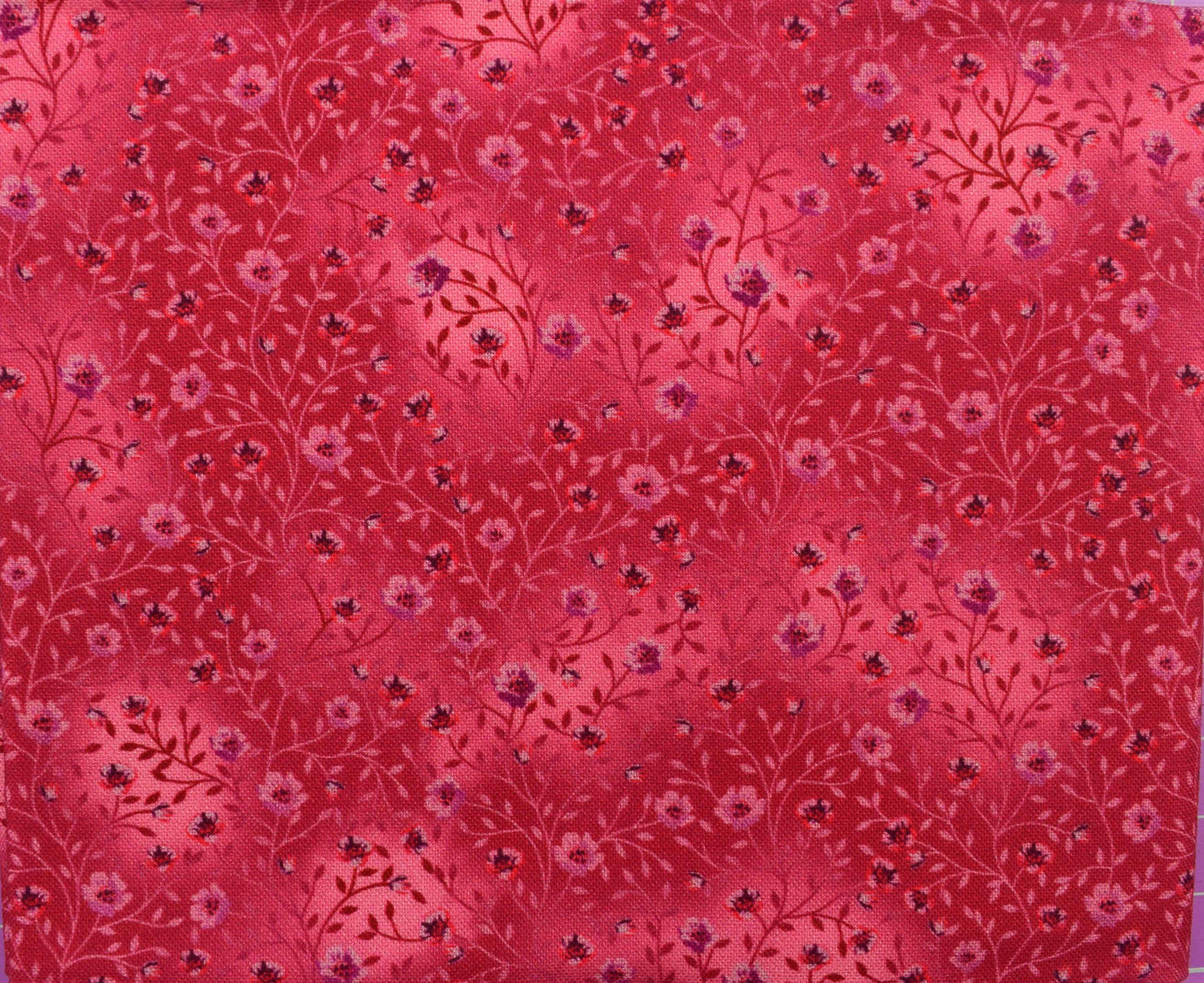 Red Purple Pink Floral Fat Quarter Bundle, Quilting Cotton Fabric Set