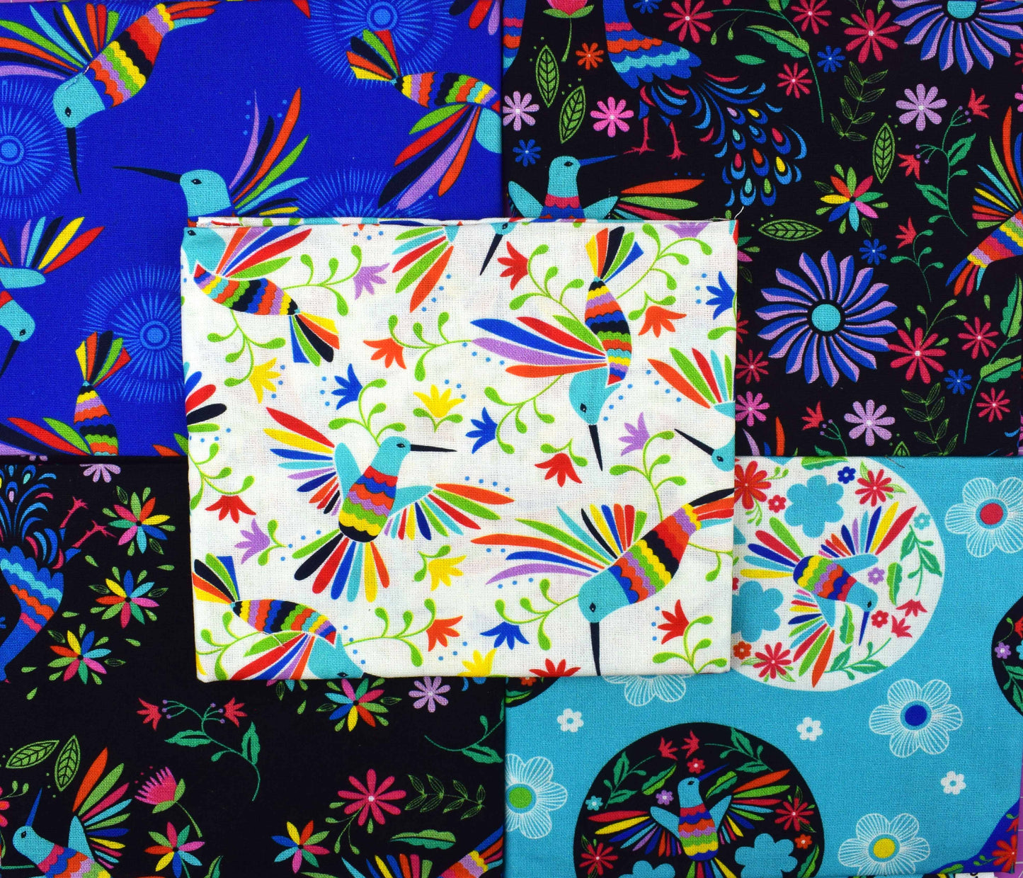 Mexicana fat Quarter Bundle, sugar skulls, cotton Quilting fabric by Victoria Louise