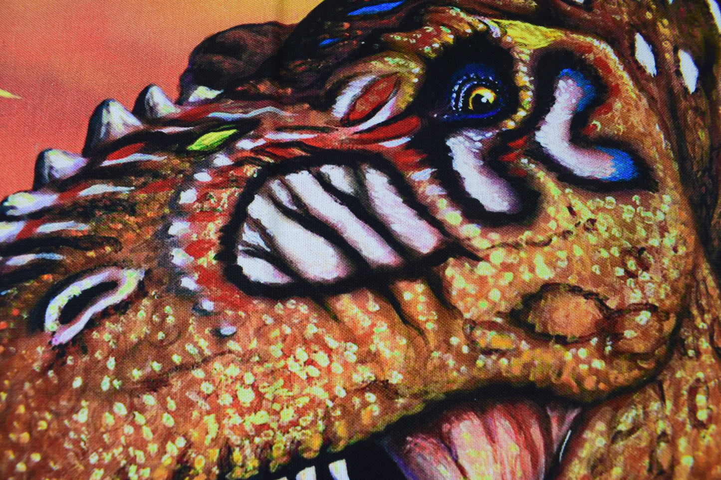 Dinosaur fabric panel, Quilting  panel,  digital panel, battling dinosaurs, T-rex - The Quilt Sanctuary