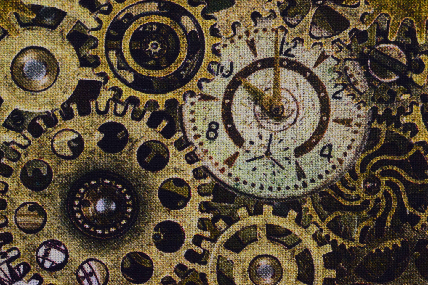Vintage Clock Faces Fabric, Steampunk Timepiece Quilting Cotton -  Price by the Half Metre - The Quilt Sanctuary