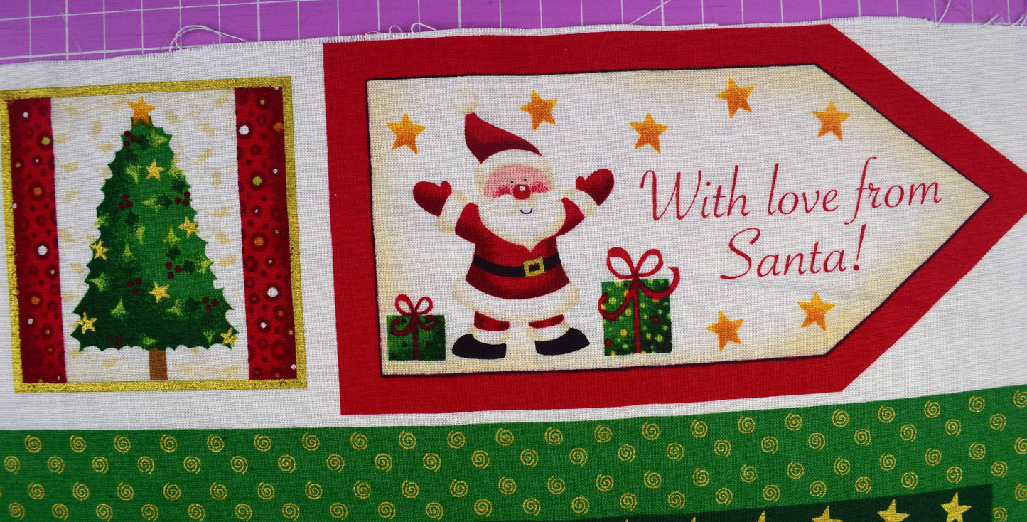 Snowman and Santa Pillow‑Case Style Stocking Panel