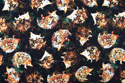 Hedgehog fabric, Quilting fabric, cotton fabric -  Price by the Half Metre