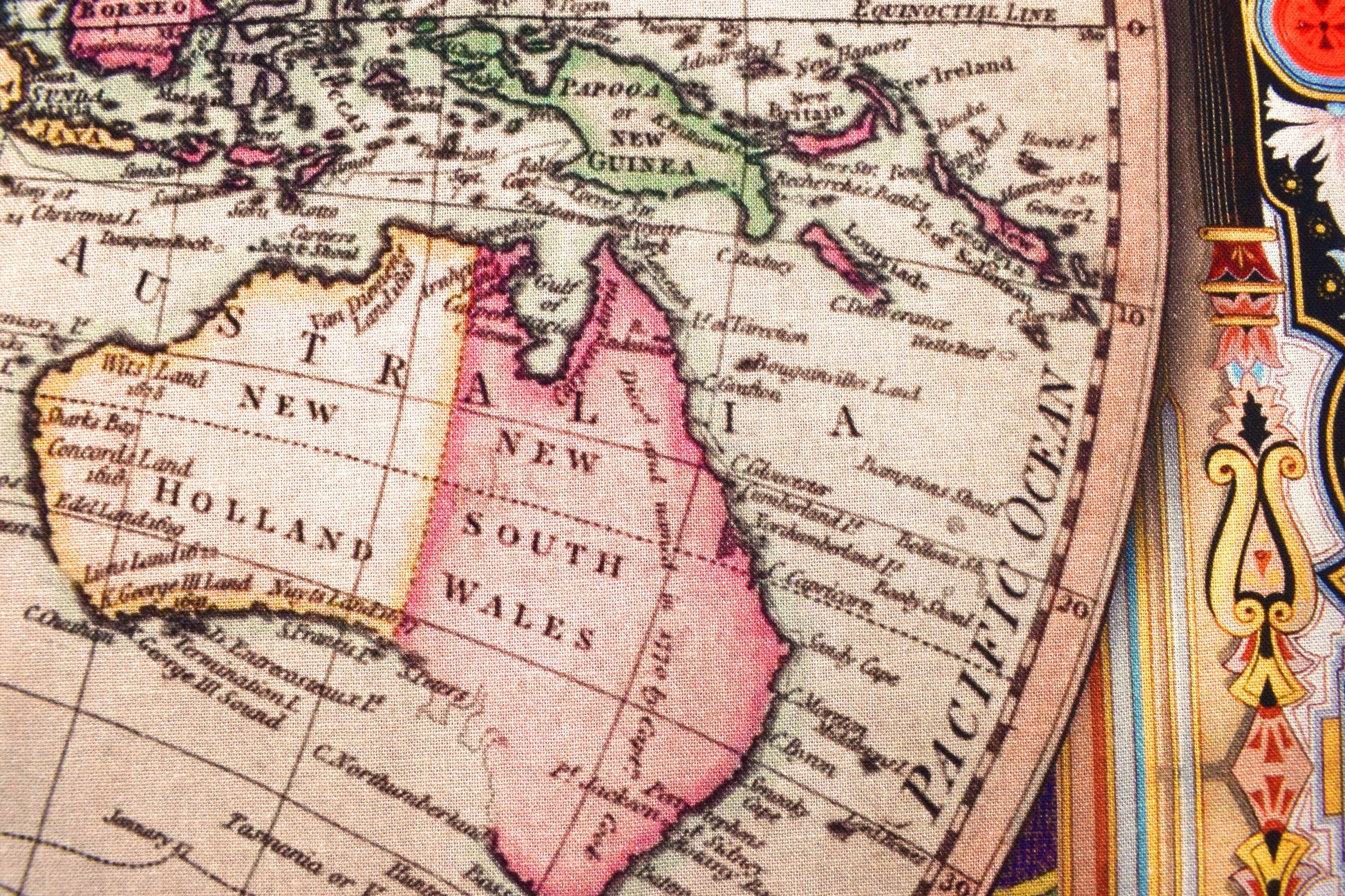 world map fabric, Quilting  panel, cotton fabric, Robert Kaufman, Library of Rarities - The Quilt Sanctuary