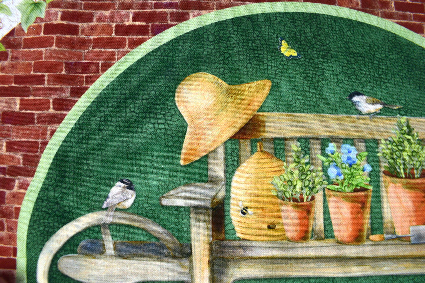 Walled Garden fabric panel, plant with love quilting panel, Gardening panel, quilting fabric - The Quilt Sanctuary