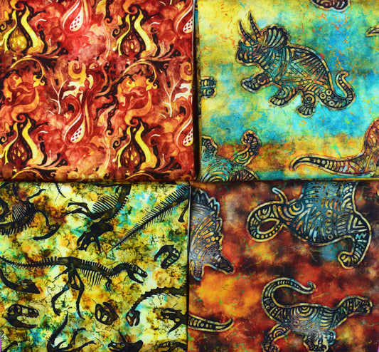 Prehistoric Dinosaur fabric Bundle, Dinosaurs fabric collection, quilting fabric - The Quilt Sanctuary