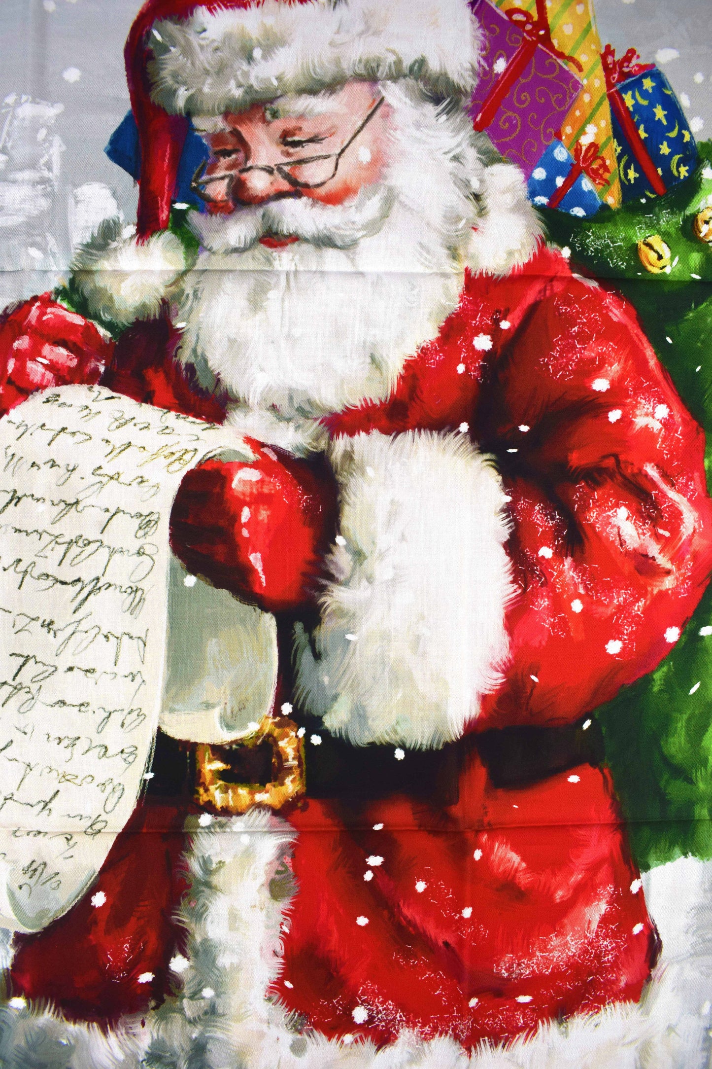 Christmas wishes fabric panel, Festive traditional cotton Quilting  panel