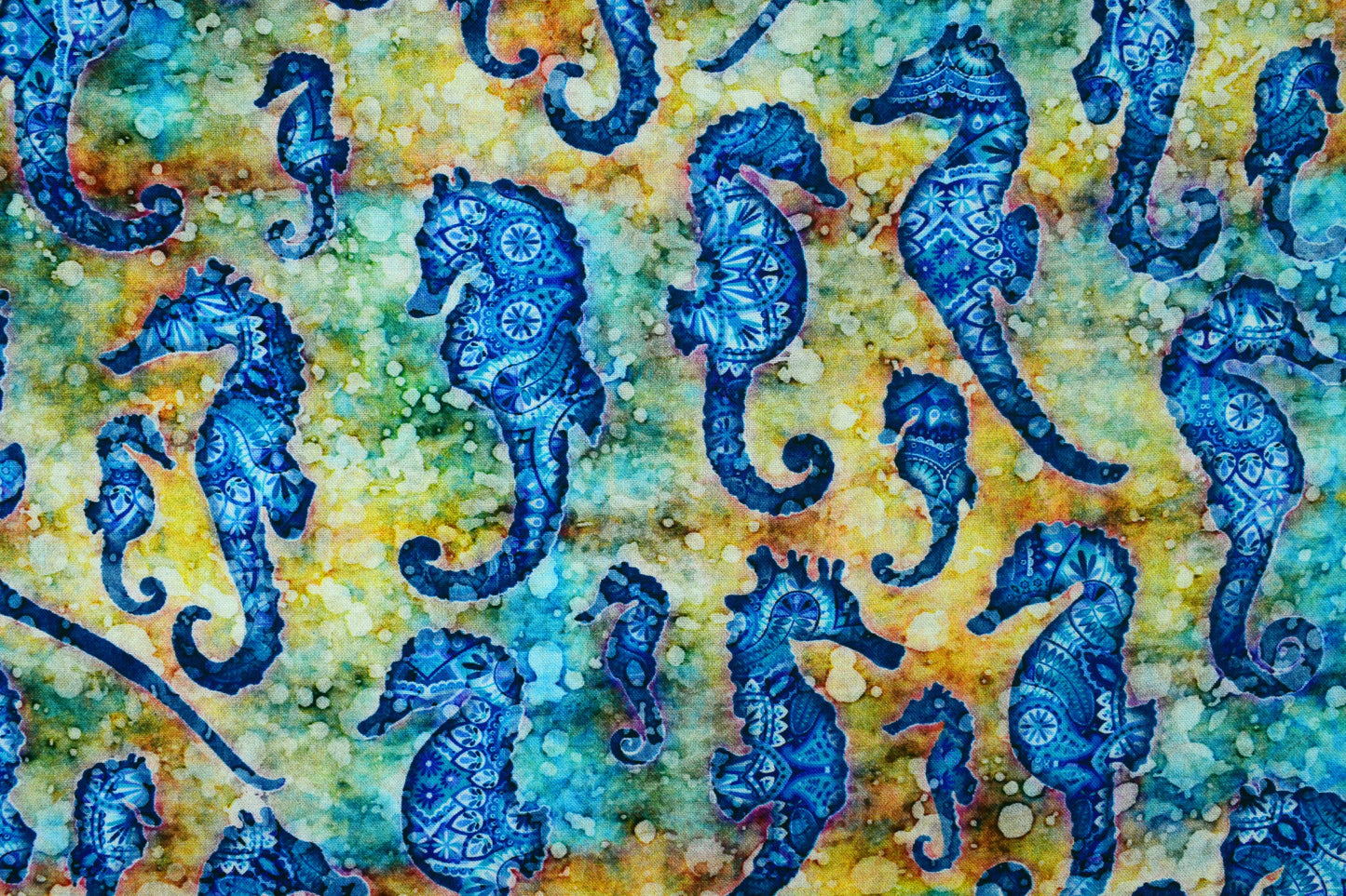 Seahorse Fabric, Quilting fabric, cotton fabric, Oceana -  Price by the Half Metre