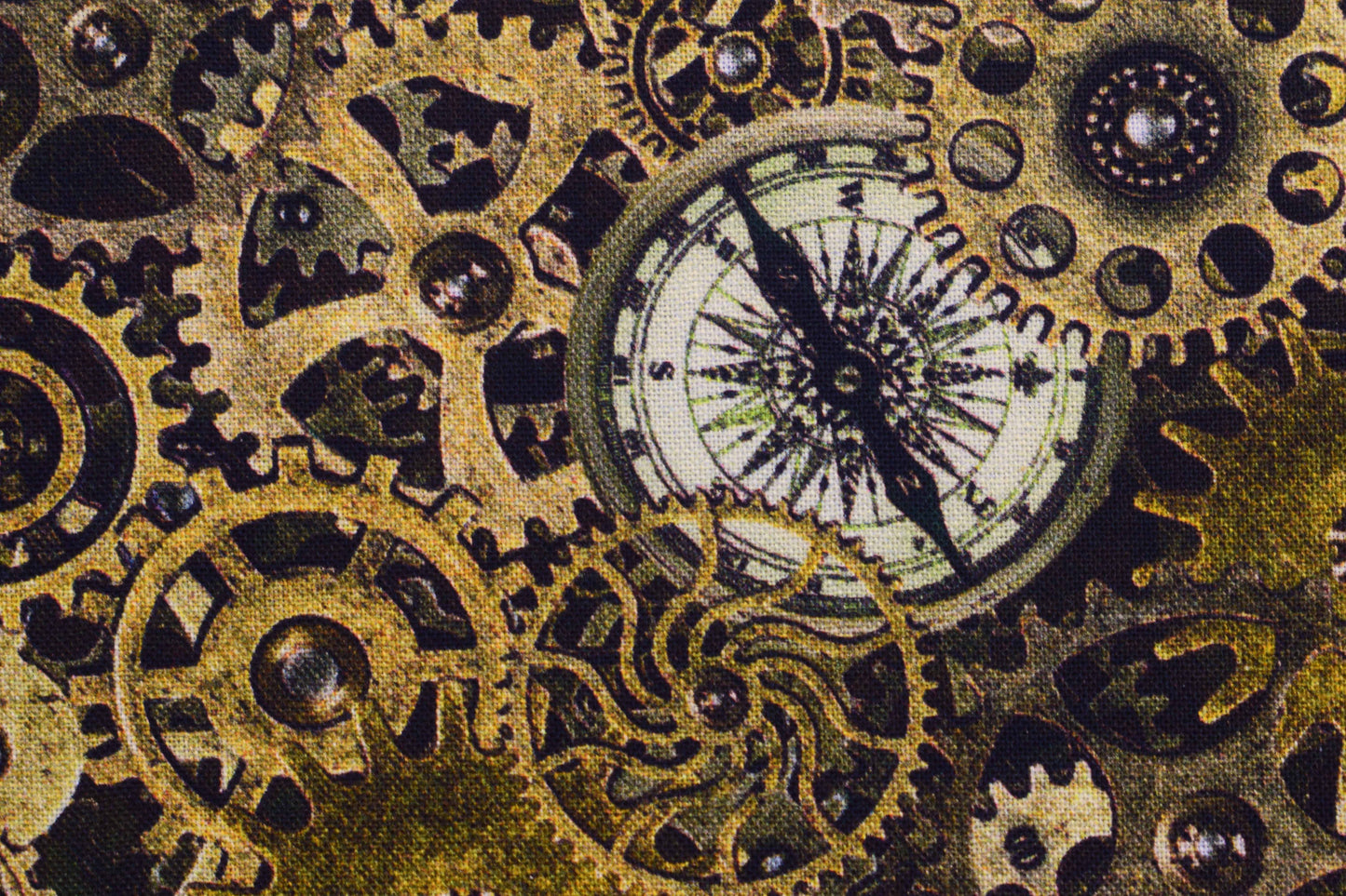 Vintage Clock Faces Fabric, Steampunk Timepiece Quilting Cotton -  Price by the Half Metre - The Quilt Sanctuary