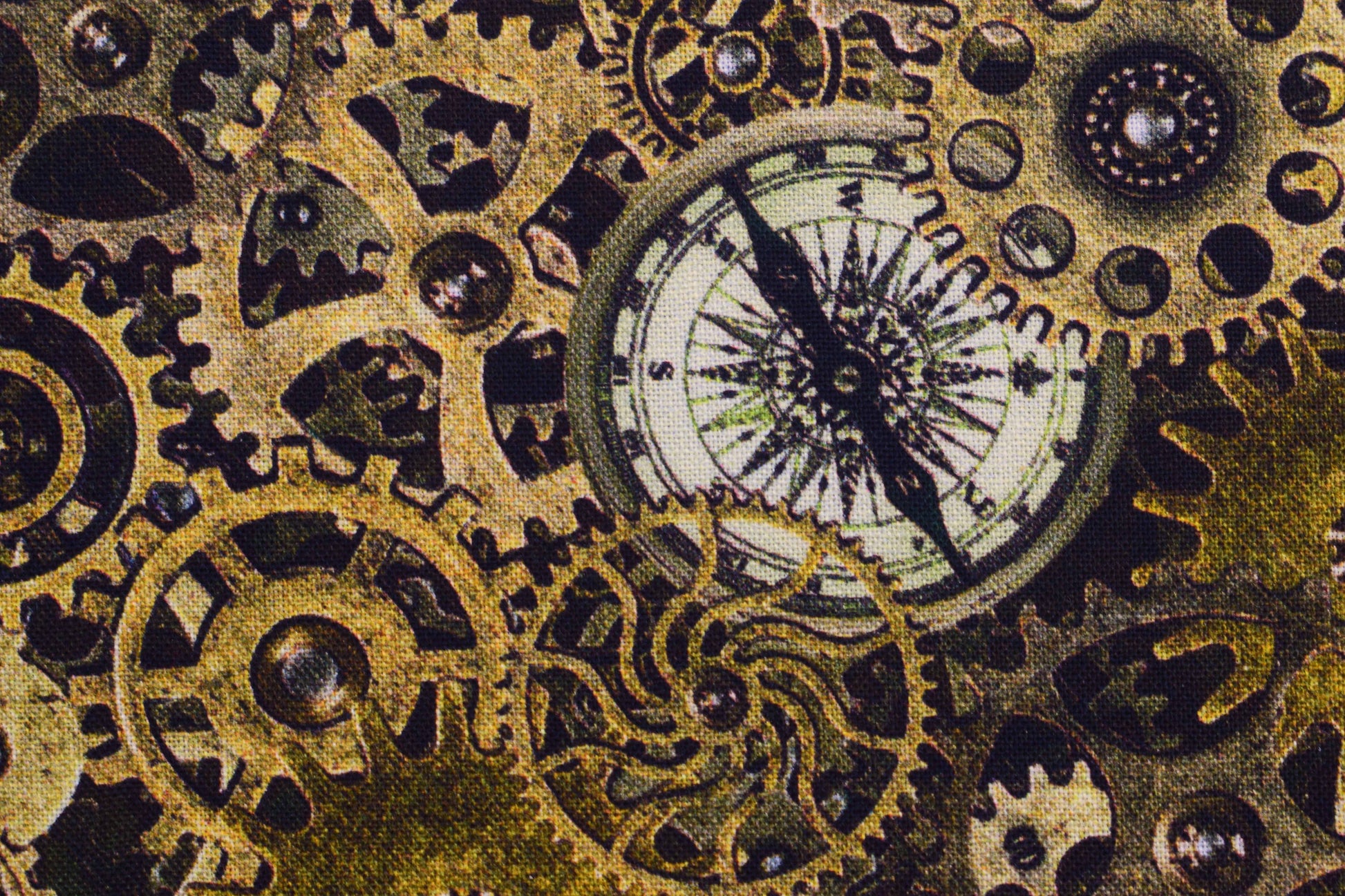 Vintage Clock Faces Fabric, Steampunk Timepiece Quilting Cotton -  Price by the Half Metre - The Quilt Sanctuary