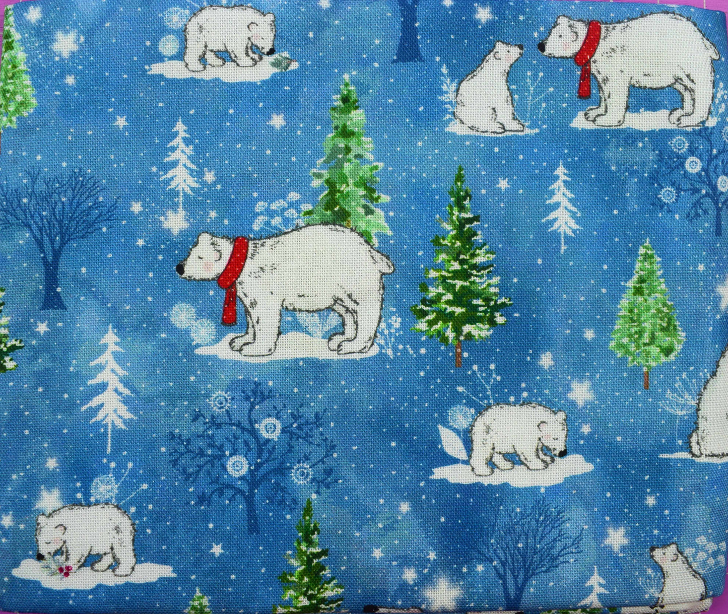 Christmas Polar Bear Cotton Fat Quarter Bundle – Winter Quilting Fabrics