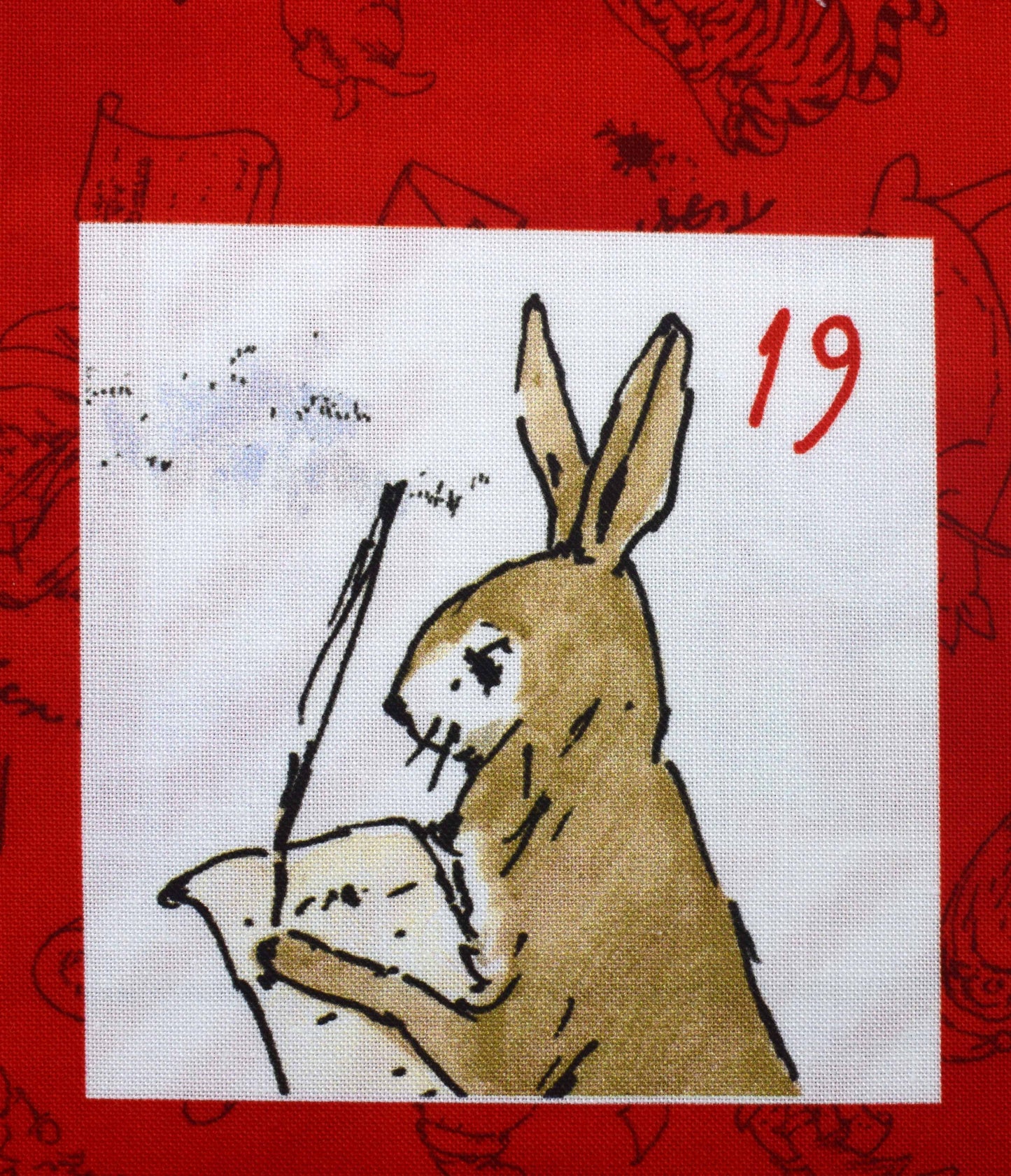 Winnie the Pooh fabric advent calendar panel,  reusable advent calendar