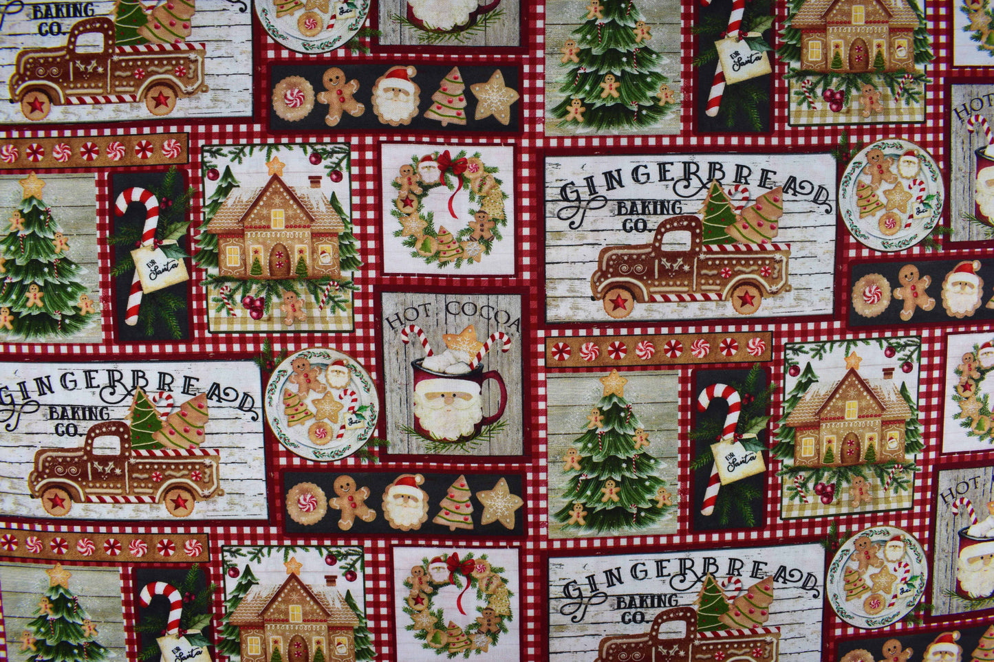 Gingerbread Holiday Cotton Fabric -  Price by the Half Metre