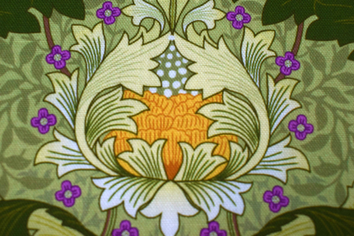 William Morris Olive Orchard, Myrtle cotton Quilting Fabric  - Price by the Half Metre