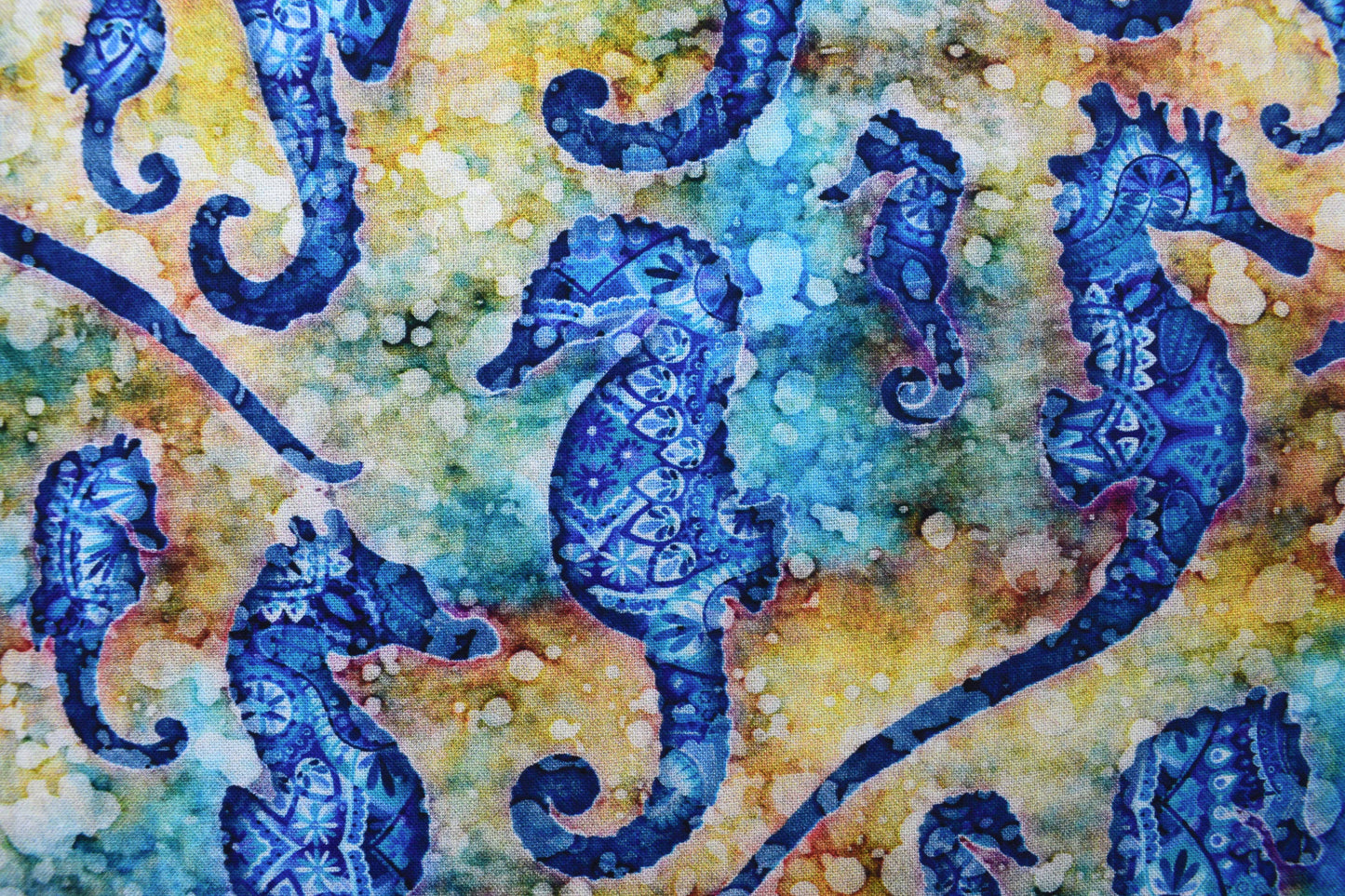 Seahorse Fabric, Quilting fabric, cotton fabric, Oceana -  Price by the Half Metre