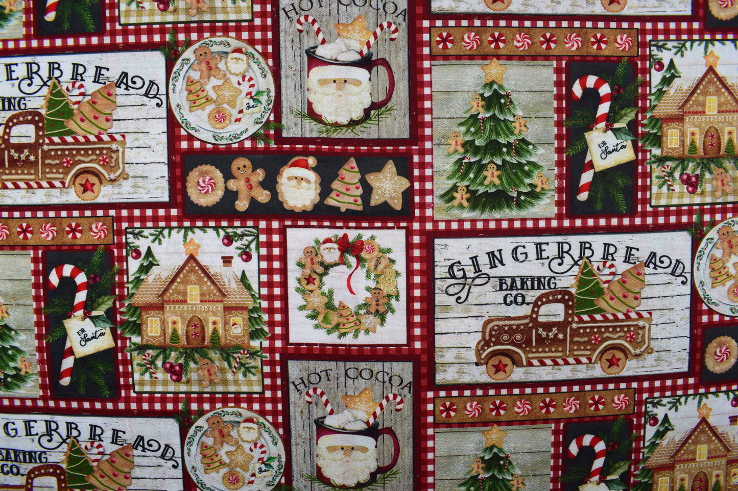 Gingerbread Holiday Cotton Fabric -  Price by the Half Metre