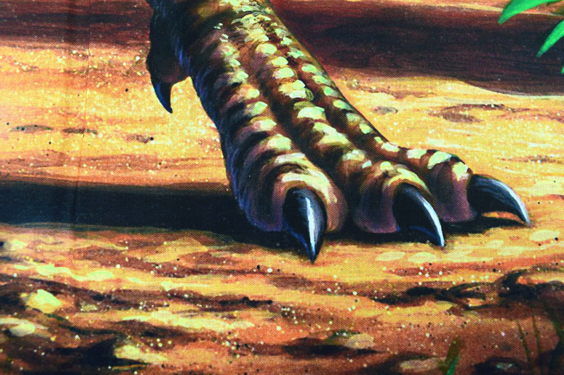 Dinosaur fabric panel, Quilting  panel,  digital panel, battling dinosaurs, T-rex - The Quilt Sanctuary