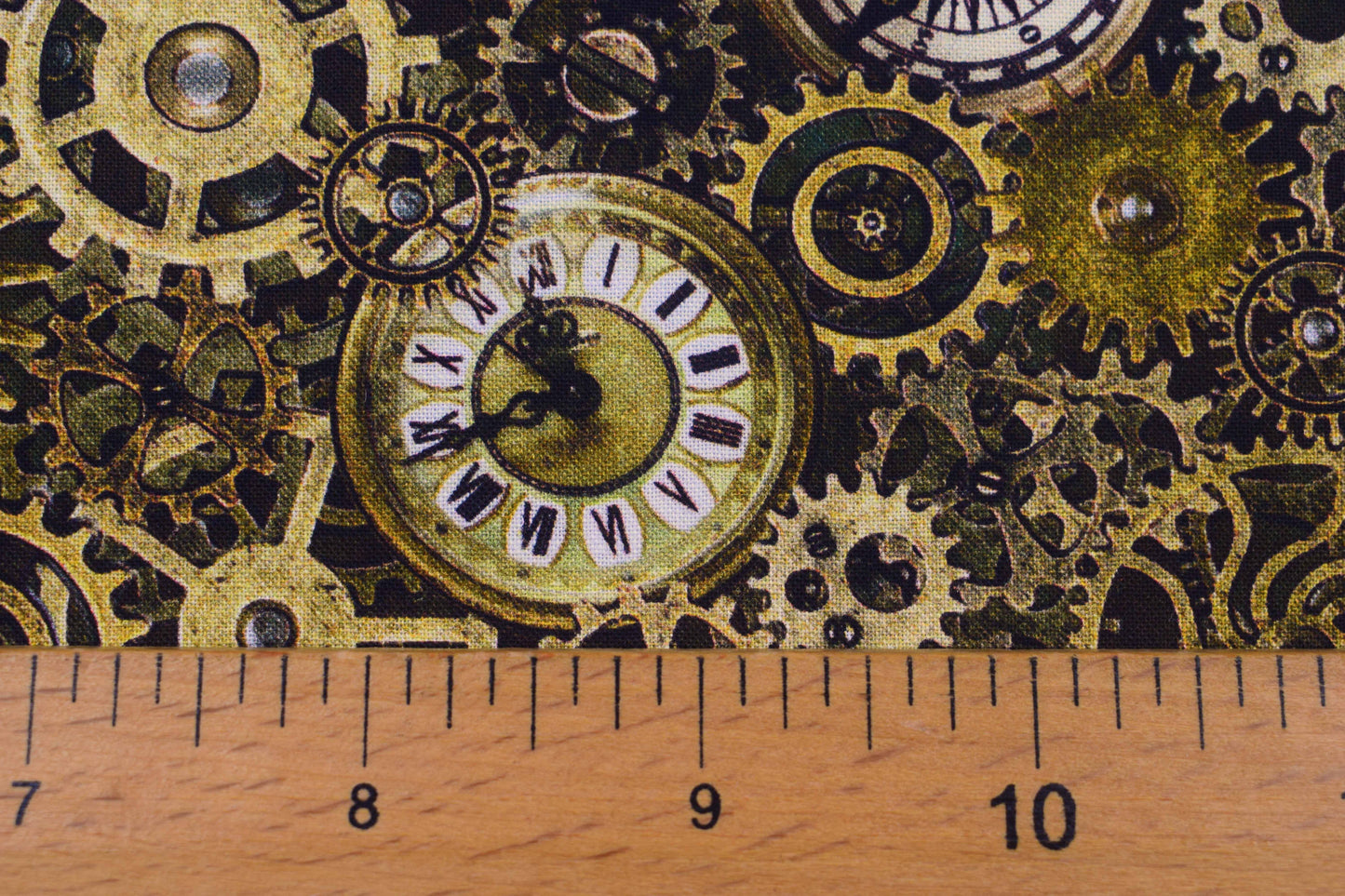 Vintage Clock Faces Fabric, Steampunk Timepiece Quilting Cotton -  Price by the Half Metre - The Quilt Sanctuary