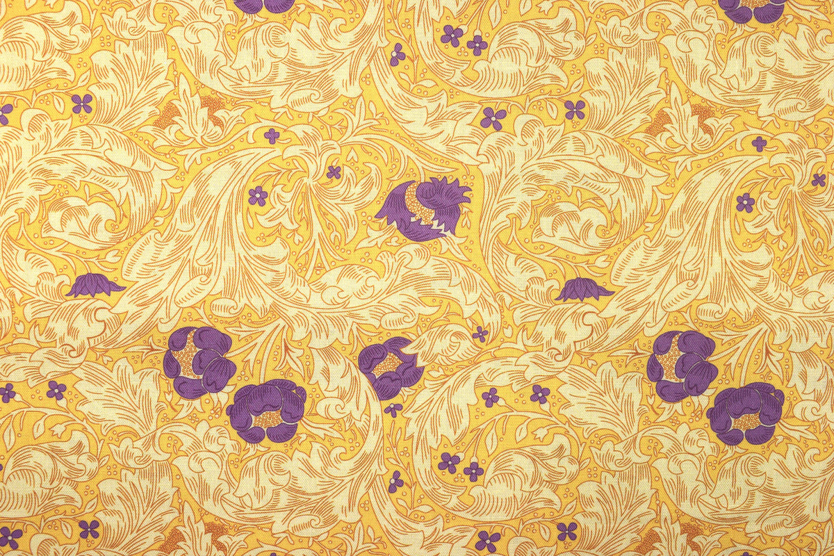William Morris Bachelor’s Button Floral Quilting Fabric – Olive Orchard  - Price by the Half Metre