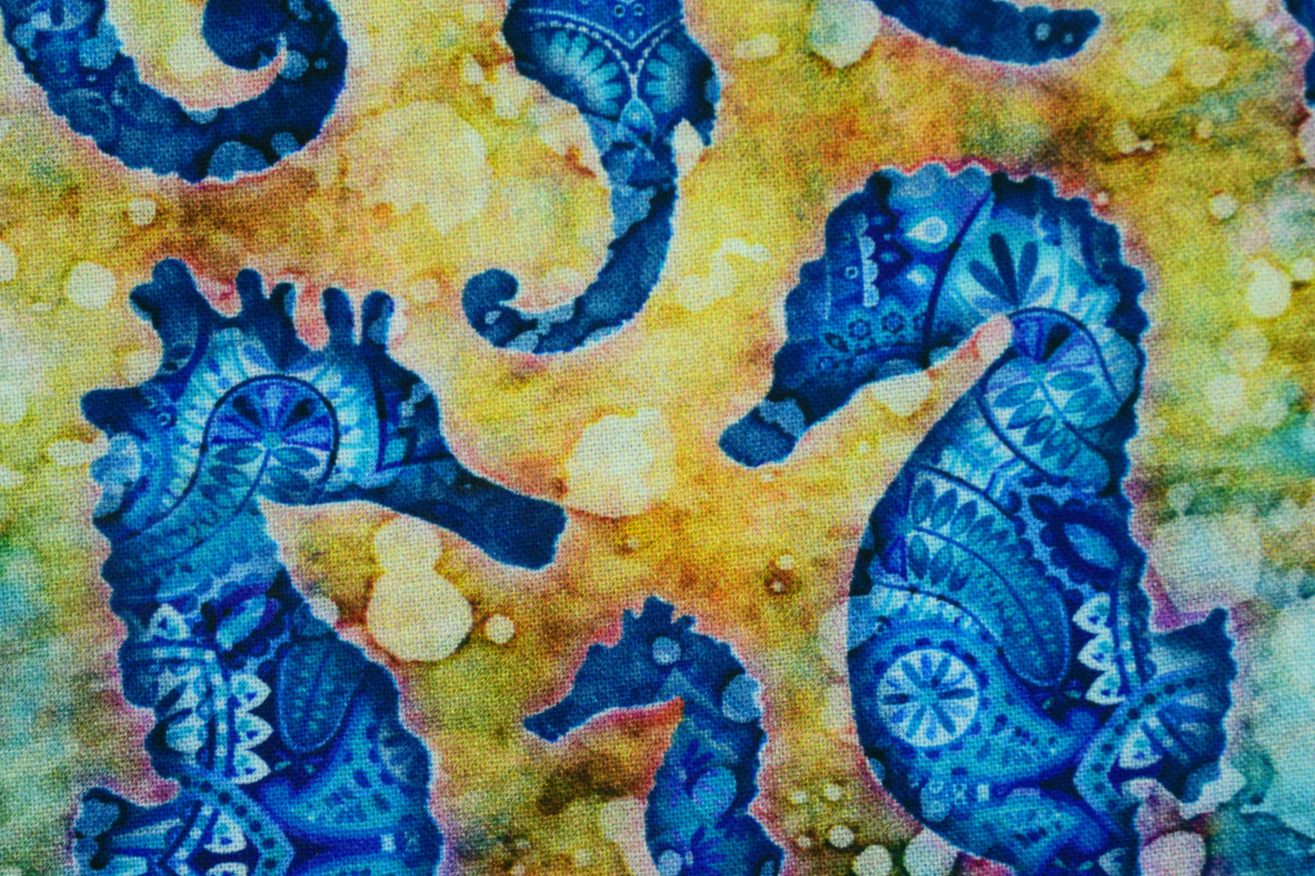 Seahorse Fabric, Quilting fabric, cotton fabric, Oceana -  Price by the Half Metre