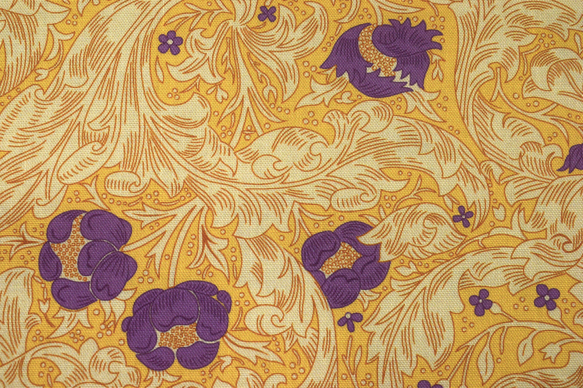 William Morris Bachelor’s Button Floral Quilting Fabric – Olive Orchard  - Price by the Half Metre