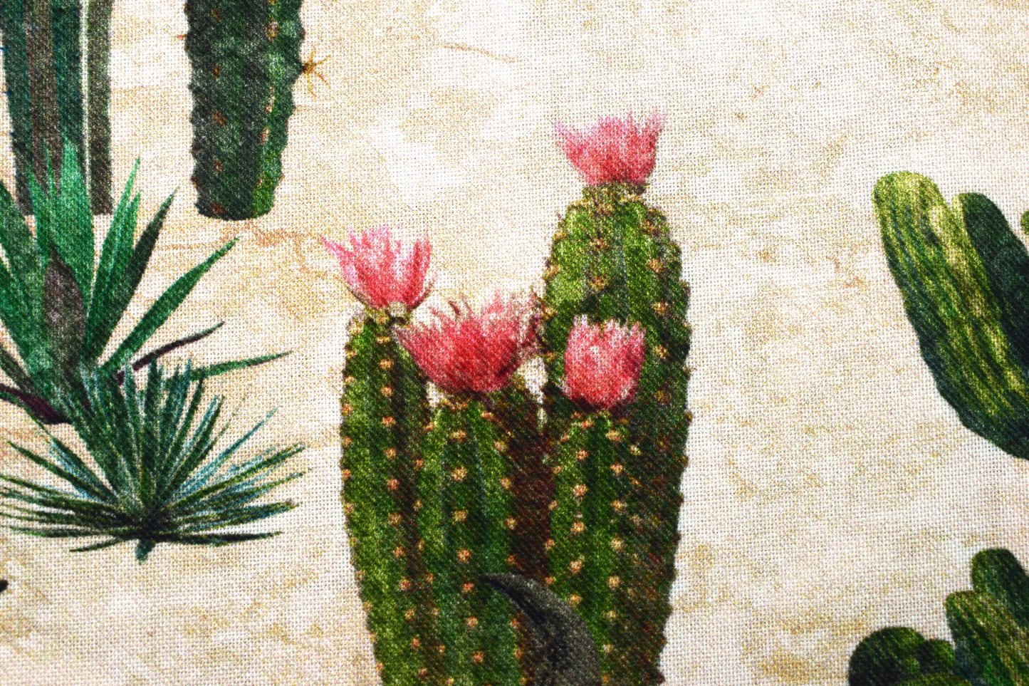 Cactus and Steer Fabric, Sedona Spirit Quilt Cotton - Price by Half Metre