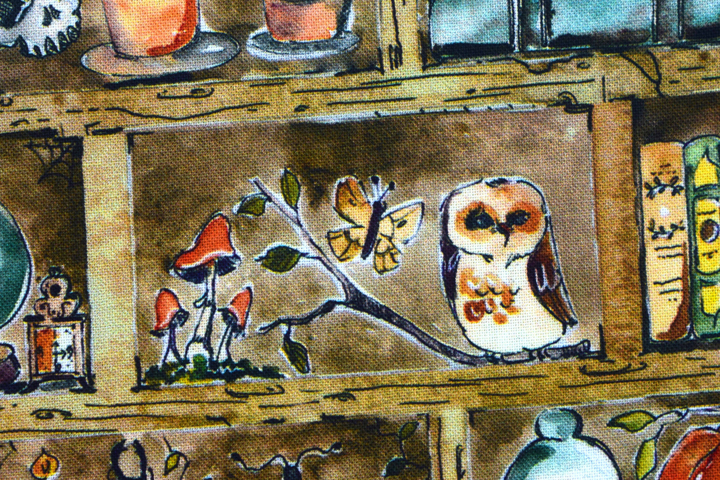 Witch's Apothecary Shelf Halloween Cotton Quilting Fabric - Price per half Metre - The Quilt Sanctuary
