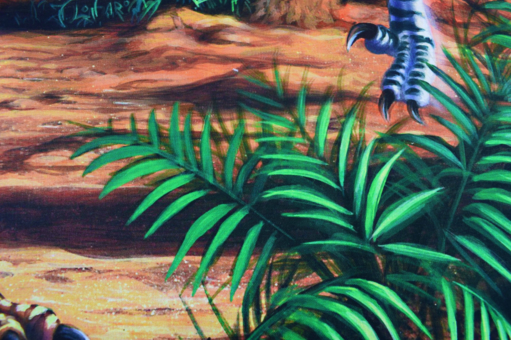 Dinosaur fabric panel, Quilting  panel,  digital panel, battling dinosaurs, T-rex - The Quilt Sanctuary