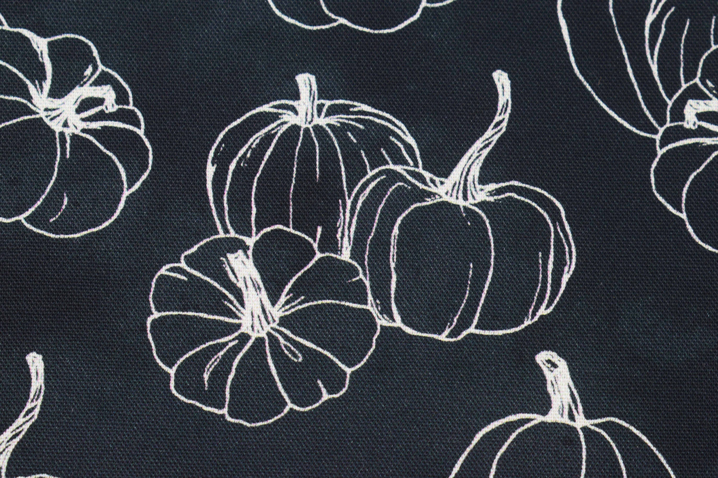 Black Pumpkin Outline Fabric for Autumn Sewing - Price by Half Metre
