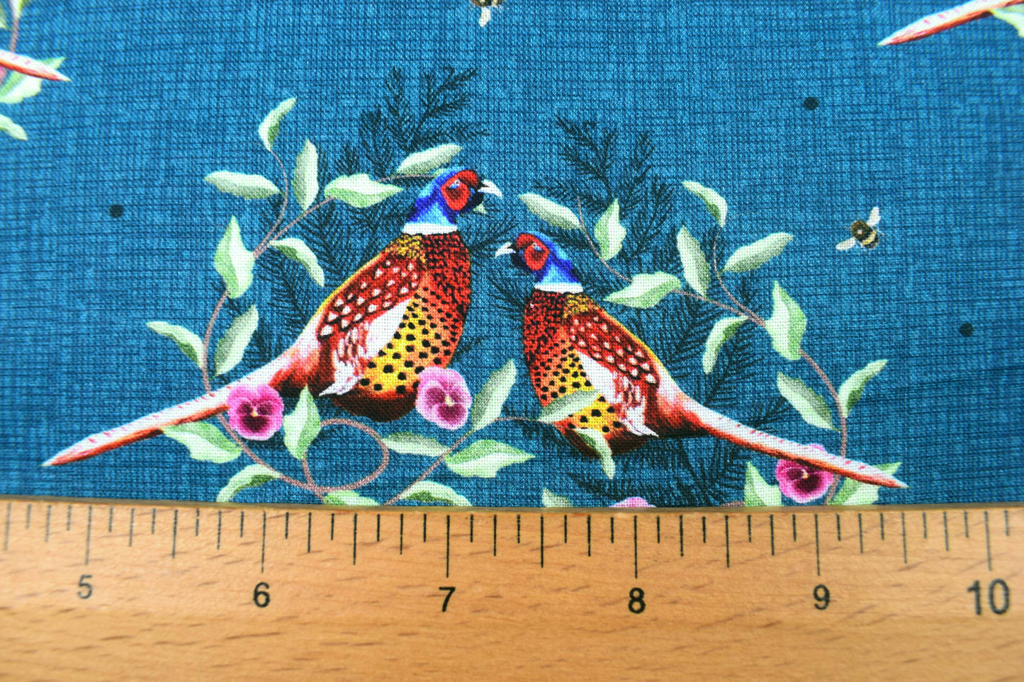 Country Pheasant Wreath Quilting Cotton -  Price by the Half Metre