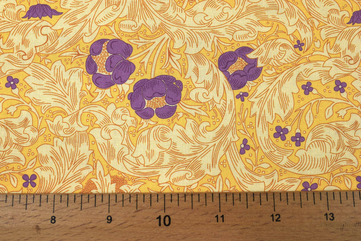 William Morris Bachelor’s Button Floral Quilting Fabric – Olive Orchard  - Price by the Half Metre