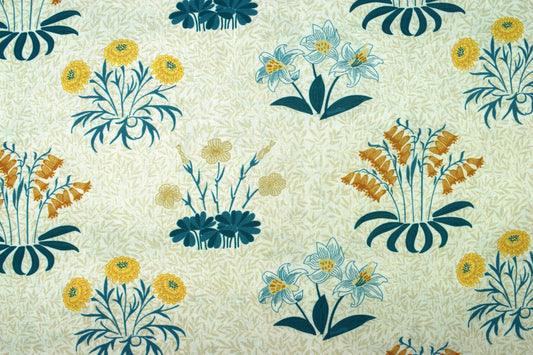 William Morris Lily fabric,  Cotton Quilting fabric, Kelmscott Garden -  Price by the Half Metre