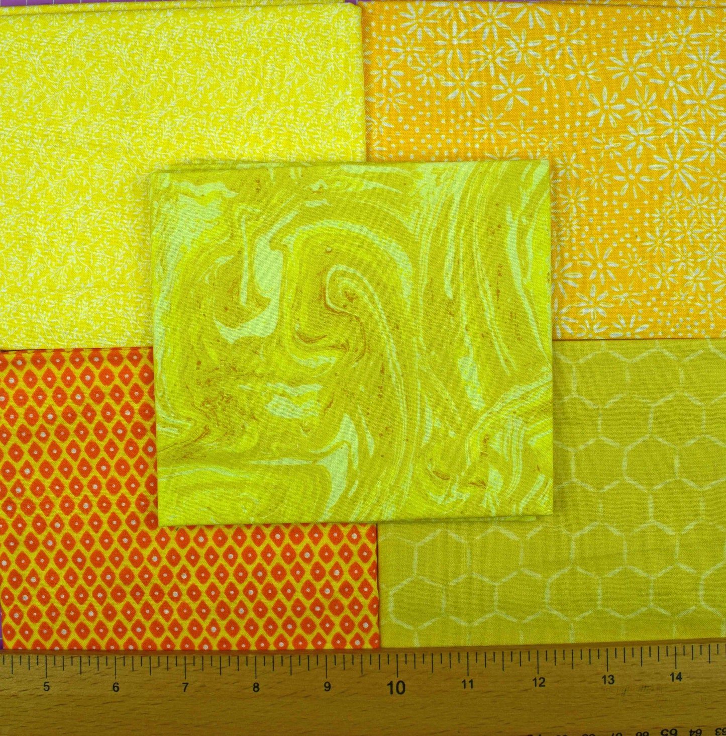 Yellow fat Quarter Bundle, quilting fabric - The Quilt Sanctuary