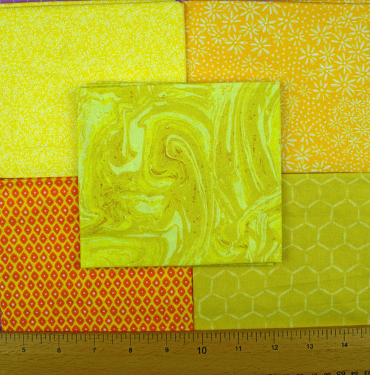 Yellow fat Quarter Bundle, quilting fabric - The Quilt Sanctuary