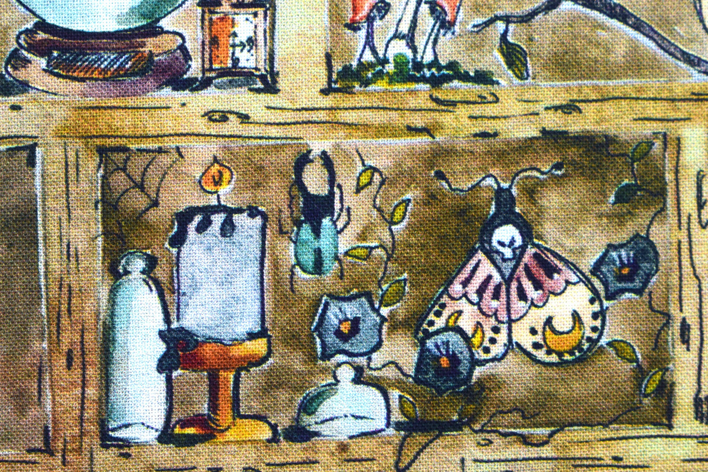 Witch's Apothecary Shelf Halloween Cotton Quilting Fabric - Price per half Metre - The Quilt Sanctuary