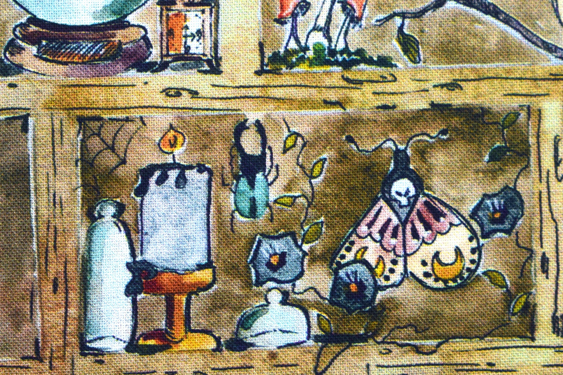 Witch's Apothecary Shelf Halloween Cotton Quilting Fabric - Price per half Metre - The Quilt Sanctuary