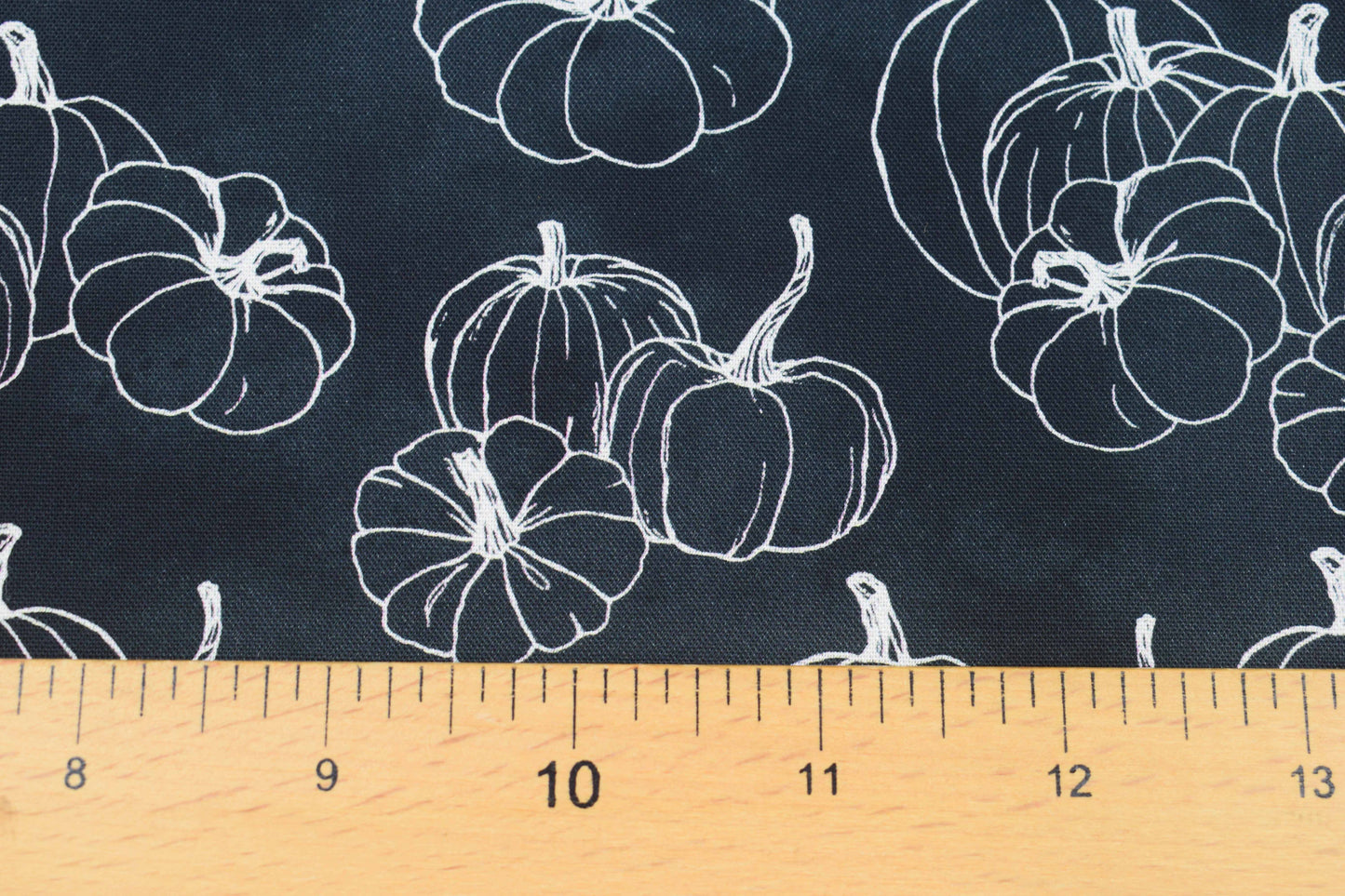 Black Pumpkin Outline Fabric for Autumn Sewing - Price by Half Metre