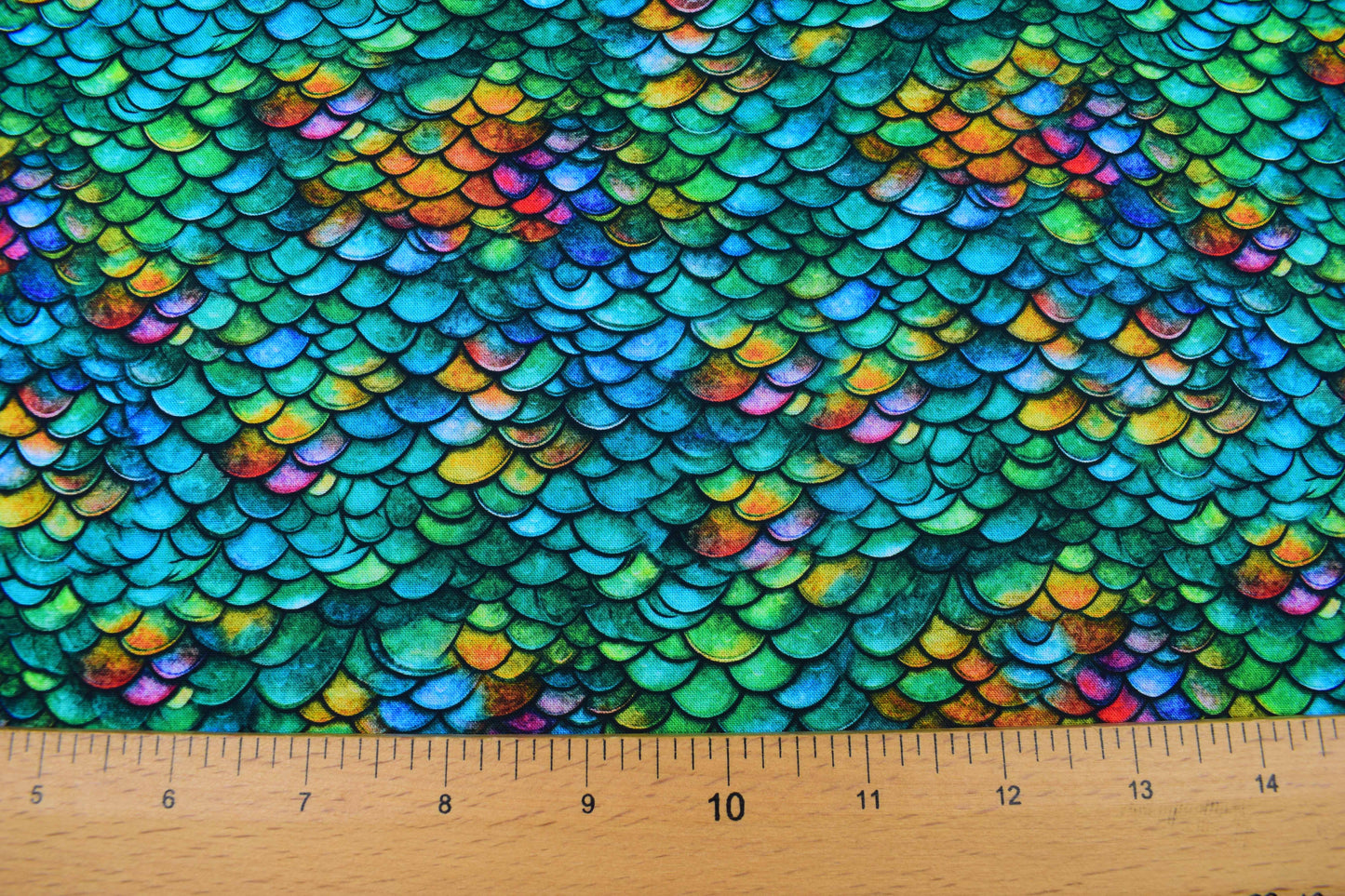 Green Dragon scales fabric , Quilting fabric, Dragon Song -  Price by the Half Metre